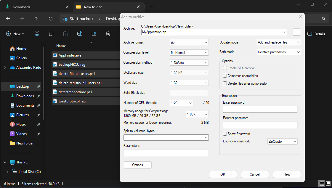 7-Zip file compression