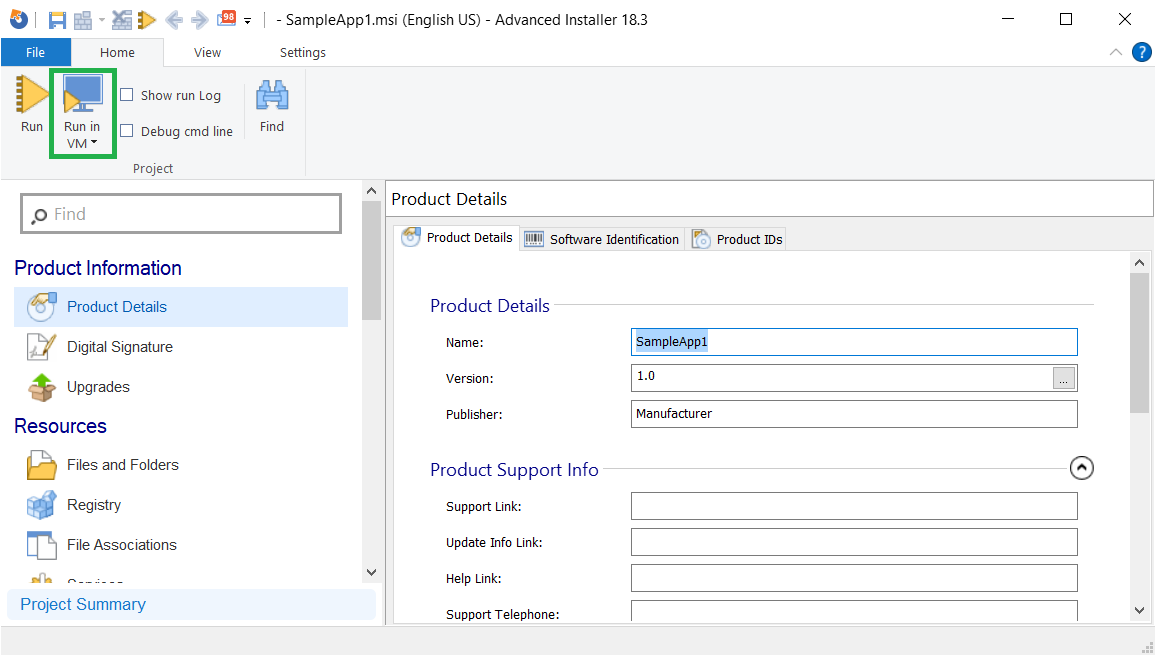 Advanced Installer support for integrating VMs