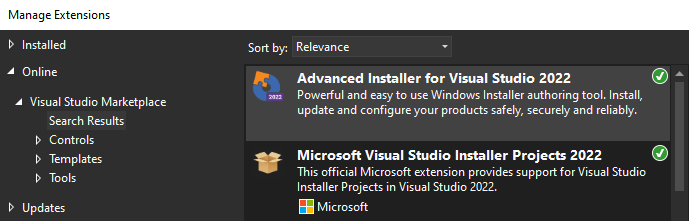 Advanced Installer Extension