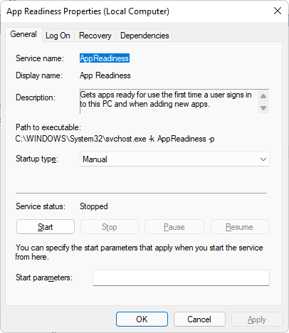 App Readiness Properties