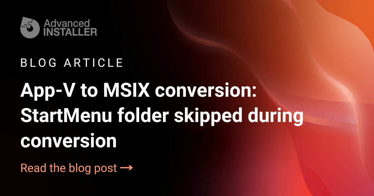 Appv to msix startmenu folder