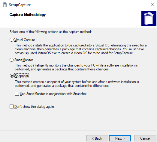 Capture type selector