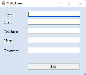 New form configuration through ConfigForm