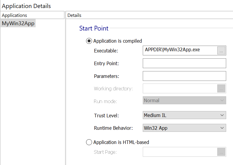 Configure the Starting Point