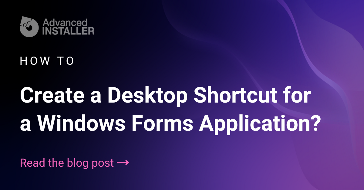 Create desktop shortcut for windows form application