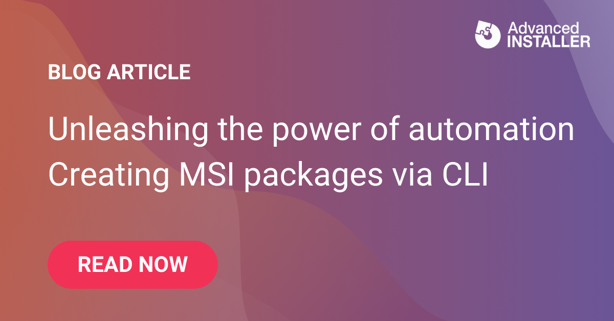 Create msi packages from command line