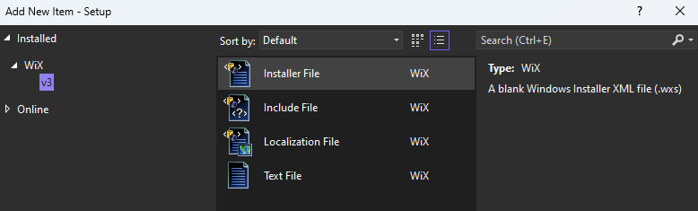 create the installer dialogs