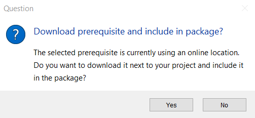 Download prerequisite and include in package