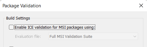 Enable ICE Validation for MSI Packages