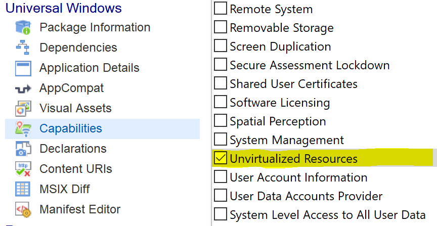 Enable Unvirtualized Resources