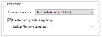 Error policy options