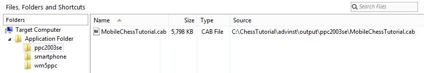 CAB packages in Files and Folders page