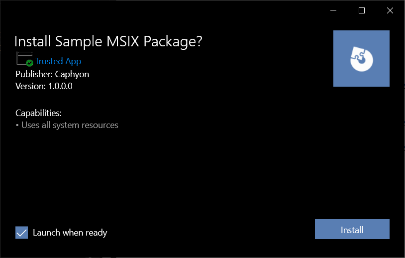 Install msix package