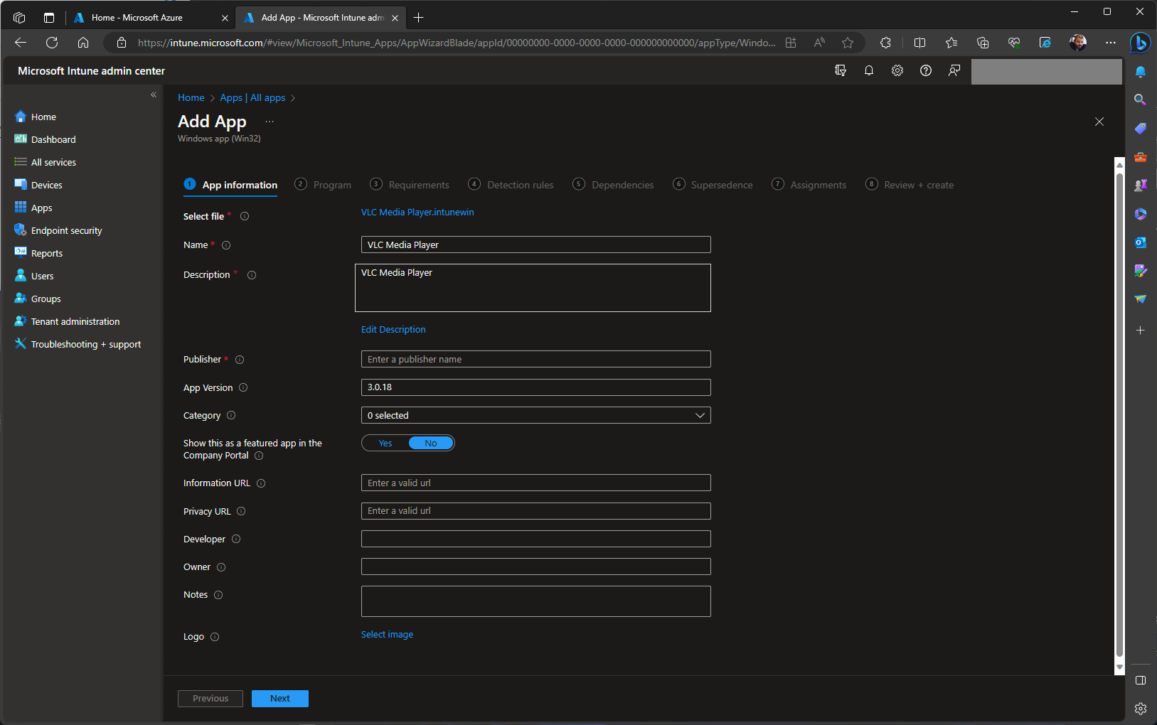 Intune LOB method