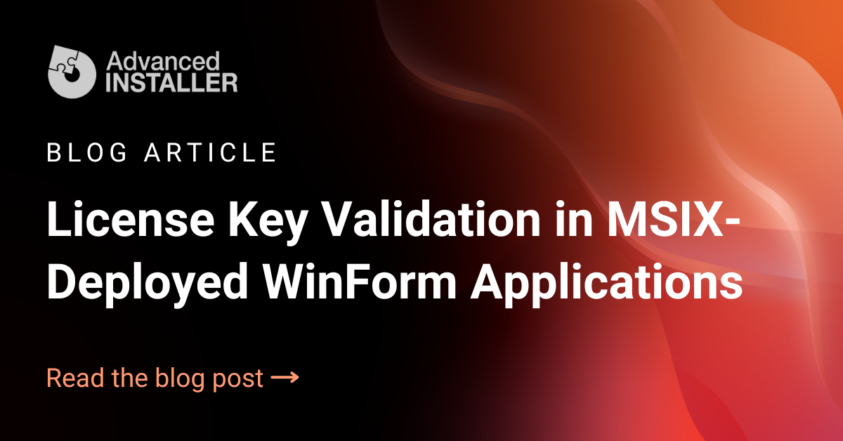 License key validation msix applications