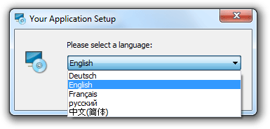 Select installation language.