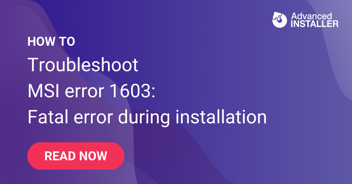 Msi error 1603 fatal error during installation