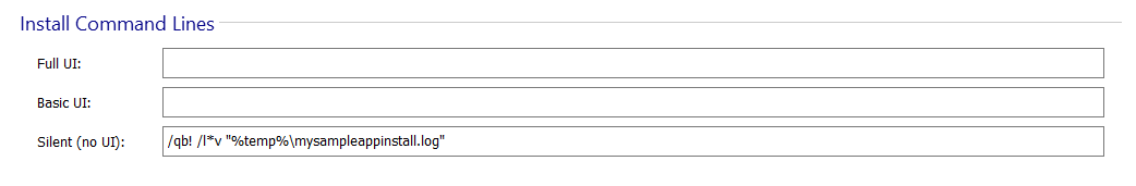 Silent install parameter specific for MSI