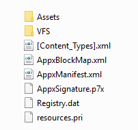 Msix package layout