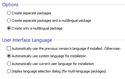 Multilingual packages