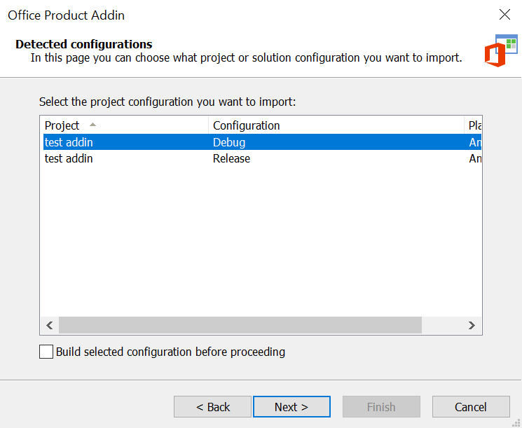 Office Add-In Configuration