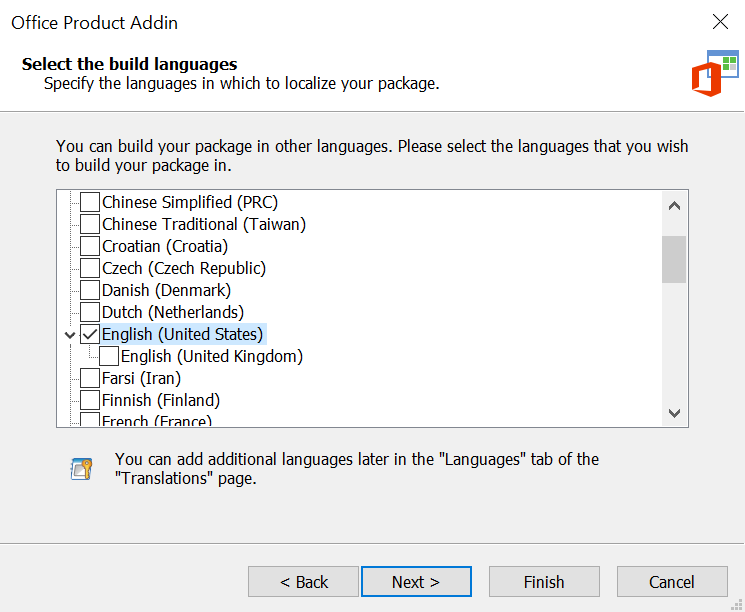 Office Add-In Languages