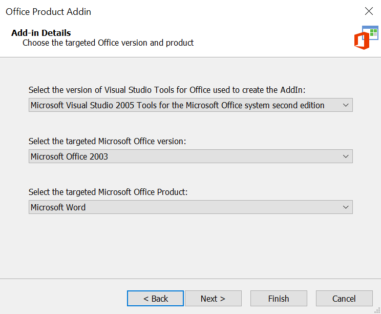 Office Add-In Targeted version