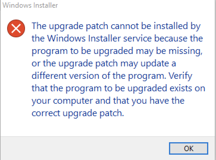 Patch error