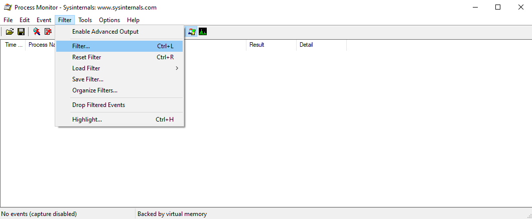 Process Monitor Filters