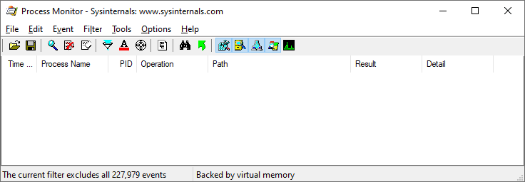 Process Monitor Main View