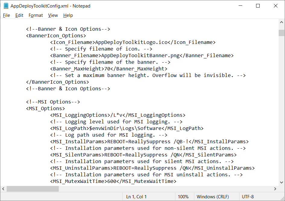 PSADT Configuration XML