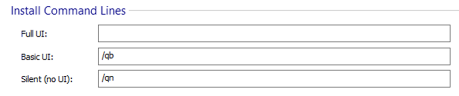 Silent Install Switches Configuration