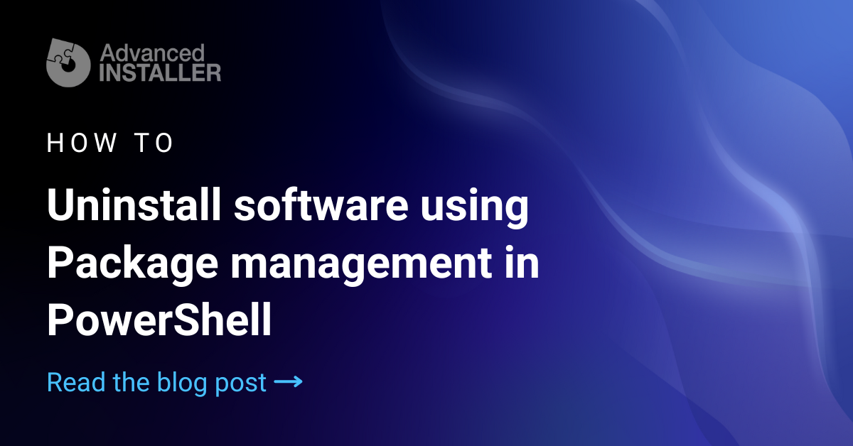 Software uninstall with powershell package management