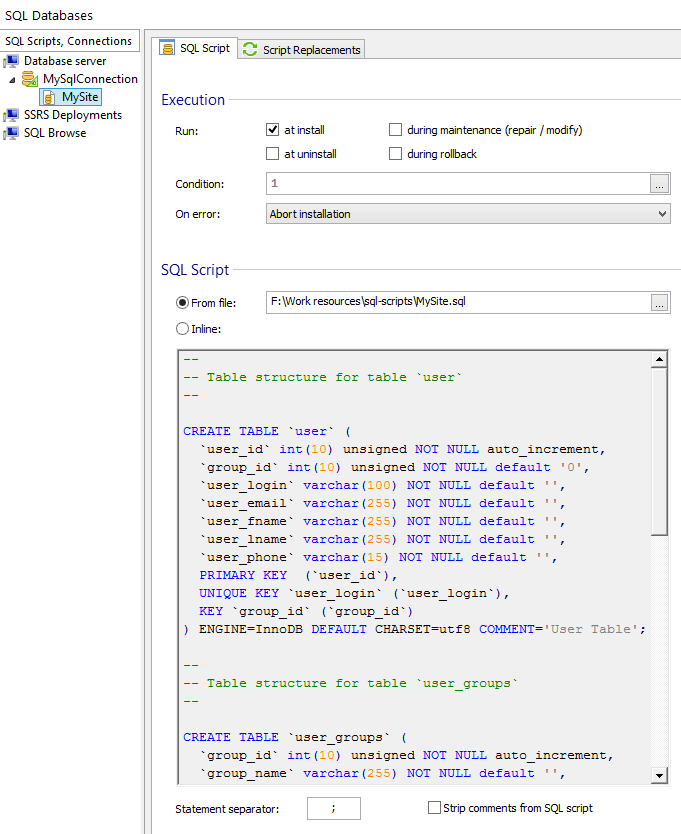 SQL Script