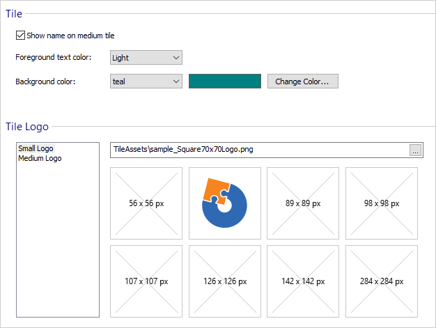 Tiles menu