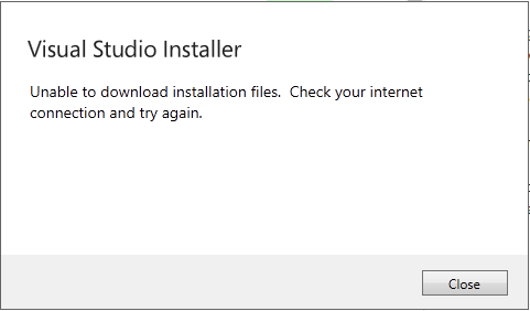 Visual Studio online installer without having access to the corresponding URL
